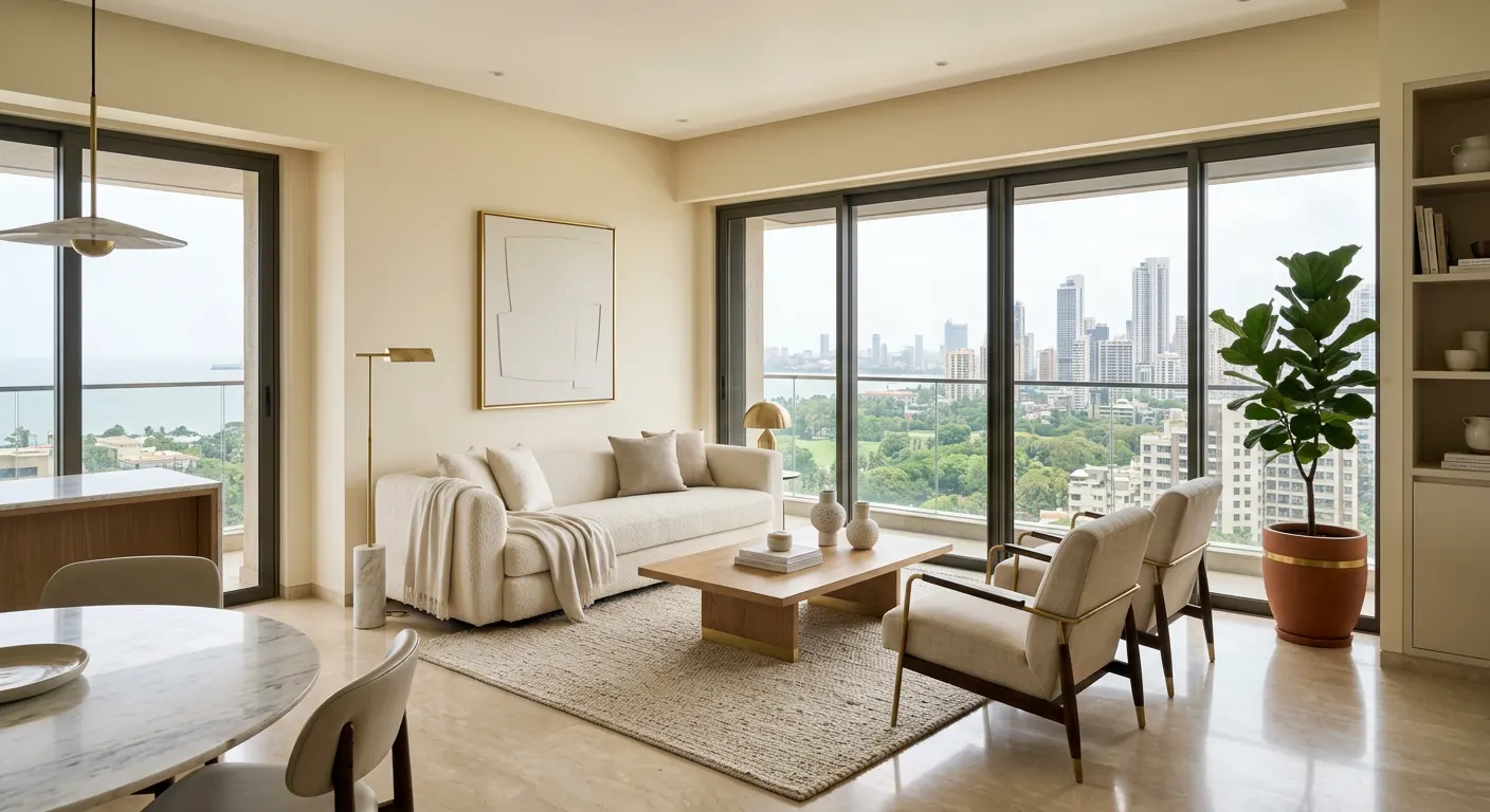 Illustrative modern apartment living room